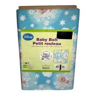 Disney Frozen Elsa Cotton Fabric Roll 43" X 108" Blue Snowflakes Design 3 Yards